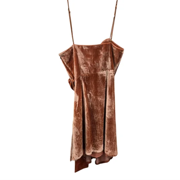 NWT CINQ À SEPT KIKI DRESS Knotted Draped Velvet Mini Dress in Rosewood SZ 2 - Picture 6 of 16